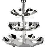 3 Tier Fruits Cakes Desserts Plate Stand Stainless Steel Plates thumbnail-2