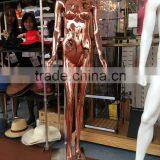 Headless Fiberglass Material Rose Gold Plating Mannequin For Ladies Clothes Display