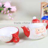 Creative Customized Christmas Santa Ceramics Tea Set and Milk Pot Set thumbnail-3