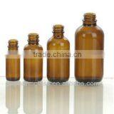 Amber Glass Bottle Boston Round thumbnail-1