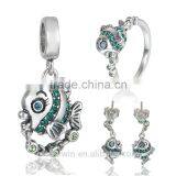 Luxury Silver Jewelry Set Wholesale Sterling Silver Cz Stud Earrings 925 Thailand Silver Earring Fashion Letter Pendant Jewelry thumbnail-5