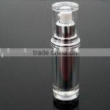 Silver Acrylic Liquid Bottle Plastic Lotion Bottle Cosmetic Packaging Round Shape thumbnail-1