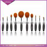 Hot Sale Professional 10pcs Oval Toothbrush Makeup Brushes Set thumbnail-2