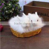 Easter Bunny Furry Animal Taxidermy Decor Chinese Zodiac Toys thumbnail-5