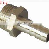 Copper Connector ,threaded Conntion With Sleeve for Rubber Hose Male ,brass Connector for Hose Barb thumbnail-1