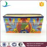 YSfp0003 Colorful Handmade Rectangular Ceramic Flowerpot for Garden thumbnail-1
