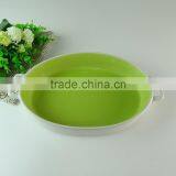 Stocked Cheap Oval Ceramic Bakeware , Color-glazed Ovenware With Two Handles thumbnail-2