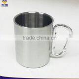 Stainless Steel Carabiner Coffee Mug With Laser Logo thumbnail-1