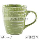Wholesale Ceramic Stoneware Emboss Color Glaze Mug thumbnail-2