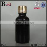 Wholesale 30ml Cosmetic Bottle Black Glass Aluminum Cap Essential Oil Fragrance Perfume Screen Printing Hot Stamping Free Sample thumbnail-5