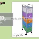 Color Furniture Rolling Waterproof Plastic Drawer Office Organizer Cart With Wheels thumbnail-1