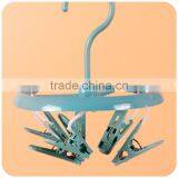 C216 2017 High Quality Drying Clothes Plastic Hanger With Clips Round Shape thumbnail-3