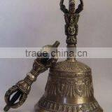 Tibetan Buddhist Bronze Bell 6" and Vajra/Dorje (Small) - Nepal thumbnail-3