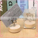 OEM Designs Bronze Metal Card Clips With Round Wooden Base thumbnail-2