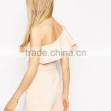 2015 Fashionable Hot Sale OEM Customized Occasion Women Romper With One Shoulder Ruffle thumbnail-2