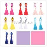 Bohemian Jewelry Big Crystal Gems With Tassel Drop Earrings for Women thumbnail-1
