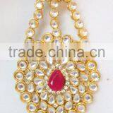 Hair Accessory JHOOMAR JHUMAR Passa TIKA KUNDAN GOLD PLATED thumbnail-1