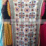 Narrow Stole White Hand Embroidered PHULKARI GEORGETTE DUPATTA SHAWL Stole thumbnail-1