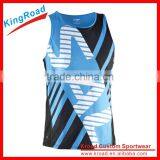 Wholesale Sublimated Printing Dry Fit Custom Gym Running Singlets for Mens thumbnail-1