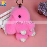 Wholesale Luxury Hot Sale Colorful Mink Fur Novelty Rabbit Keychain thumbnail-3