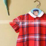 2017 Wholesale Kids Boutique Clothing Red Plaid Baby Clothes Latest Dress Frocks Designs Summer Dress thumbnail-2
