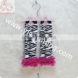 2013 wholesale the newest design zebra baby leg warmer with ruffle tulle
