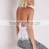Women Solid Color Seamless Cami Plain White Lace Summer Cool One Piece Camisole With Spaghetti Straps thumbnail-3