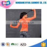 Wholesalegirls Plain Long Sleeved Dry Fit T-shirts Half Zip Orange thumbnail-3