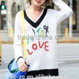Ladies Loose Embroidery Pullover Sweater thumbnail-1