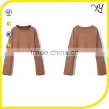 Long Sleeve Cropped T-shirt Womens Crop Top With Print Logo thumbnail-2