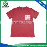 Red Color Cotton Fabric t Shirts With Contrast Front Pocket thumbnail-1