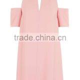 Cold Shoulder Funnel Neck Dress thumbnail-2