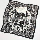 Fashion Square Spring And Autumn Skull Imitated Silk Lady Scarf Wholesale thumbnail-2