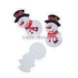 Wood Sewing Buttons Scrapbooking 2 Holes Christmas Snowman White & Red Hat Pattern thumbnail-3