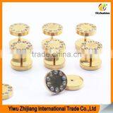 Custom Fancy Colorful Diamond Ear Plugs Piercing Tunnel Stainless Steel Fake Expanders thumbnail-2