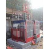 Custom Red 1000kg Twin Cage SC200 Goods Material Personnel Hoist With Hot Dipped Zinc thumbnail-1