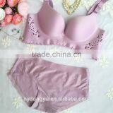 Women Cutout Seamless Bra /ysm Purple Push up Wireless Bra Set/ Top Quality Women Bra Panties Two Piece Set