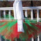 Hot Sale Girls Christmas Tutu Red White and Green Tulle Tutu Pettiskirt Christmas Petti Dress thumbnail-1