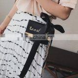 New Magnetic Buckle Small Square Bag Bow Knot Single Shoulder Bag thumbnail-3