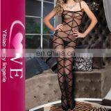 Spaghetti Strap Eyelash Lace Black Sheer Sexy Bodystocking thumbnail-2