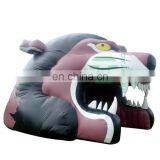 Leopard Head Inflatable Football Helmet Play Tent With Tunnel