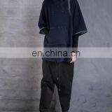 2017 Winter Women Loose Casual Drop Shoulder Indigo Blue Pullover Hoodie With Front Pocket thumbnail-4