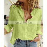 2020 Autumn Linen White Shirt Femme Womens Tops Fashion Long Sleeve Korean Woman Blouse thumbnail-3
