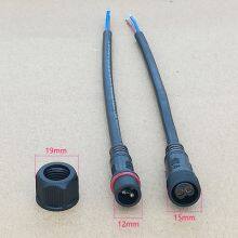 2pin 4pin Black Pigtail Plastics Waterproof IP65 IP67 IP68 LED Connector Male Female Plug With Screw And Nut