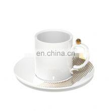 Luxury Gold Line White Porcelain Tableset Dinner Plate Tea Coffee Mug Ceramic Dinnerware Sets thumbnail-5