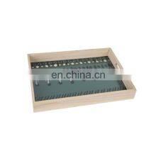 K&B Eco-friendly Rectangle Wooden Organizer Tray Patterns on Surface Wood Tray With Handle thumbnail-1