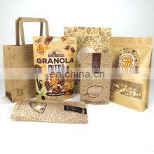 Eco Packaging Paper Bags Snack Cashew Nuts Packaging Stand up Clear Window Brown Kraft Custom Paper Bag With Your Own Logo thumbnail-1