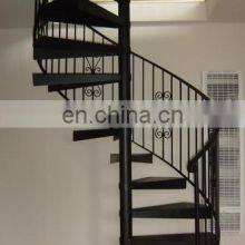 Carbon Steel Structure Iron Balustrade Staircase Wooden Interior Carbon Steel Spiral Staircase thumbnail-4