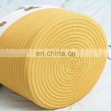 Customized Color Cotton Rope Storage Basket With Handle Tote Shopping Bag thumbnail-3