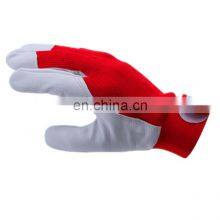 High Quality Top Grade Cheap Goatskin Sheepskin Leather Red Security Work Safety Gardening Gloves thumbnail-4